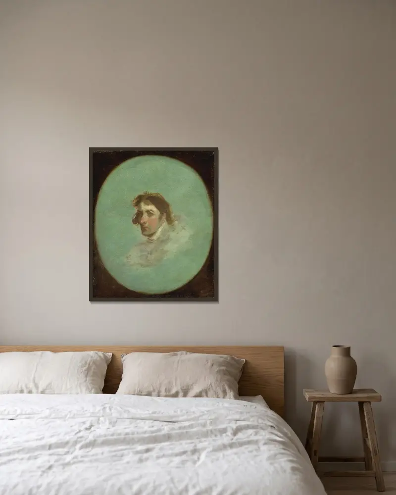 Konstnärens porträtt av Gilbert Stuart inramad på en vägg