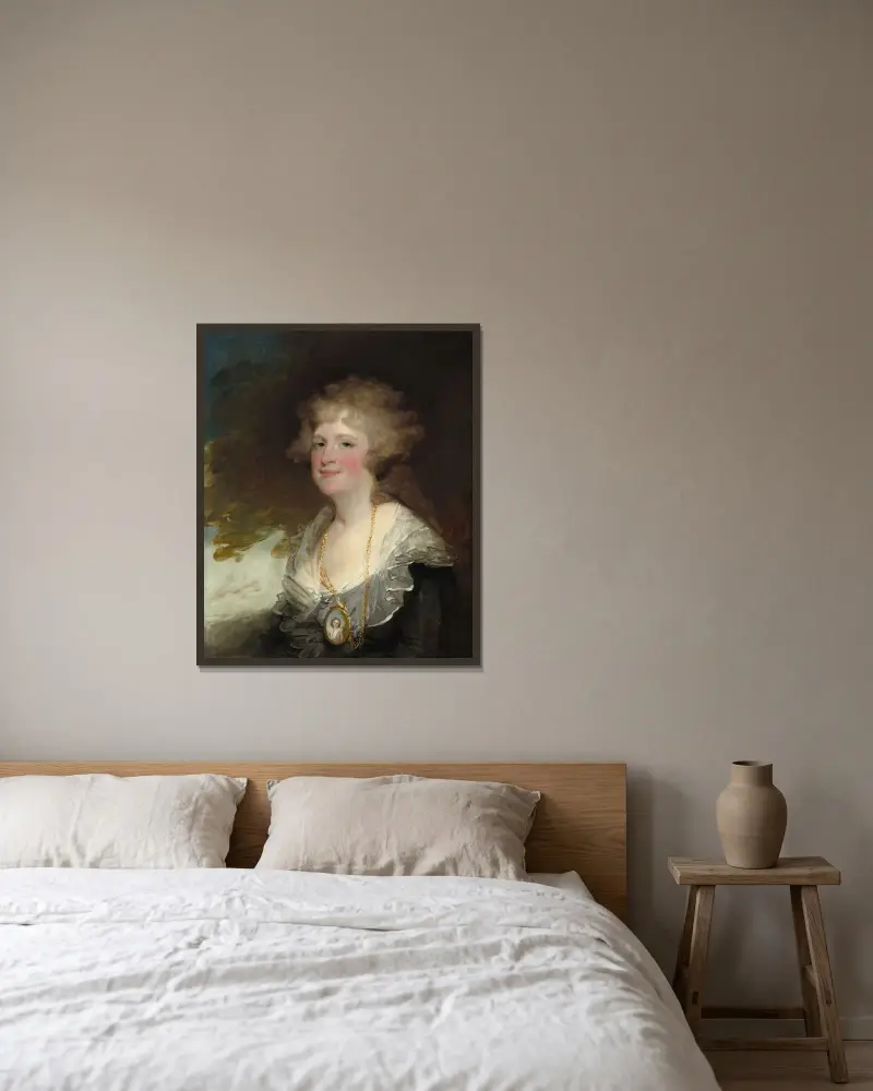 Sarah Shippen Lea (Mrs. Thomas Lea) av Gilbert Stuart inramad på en vägg
