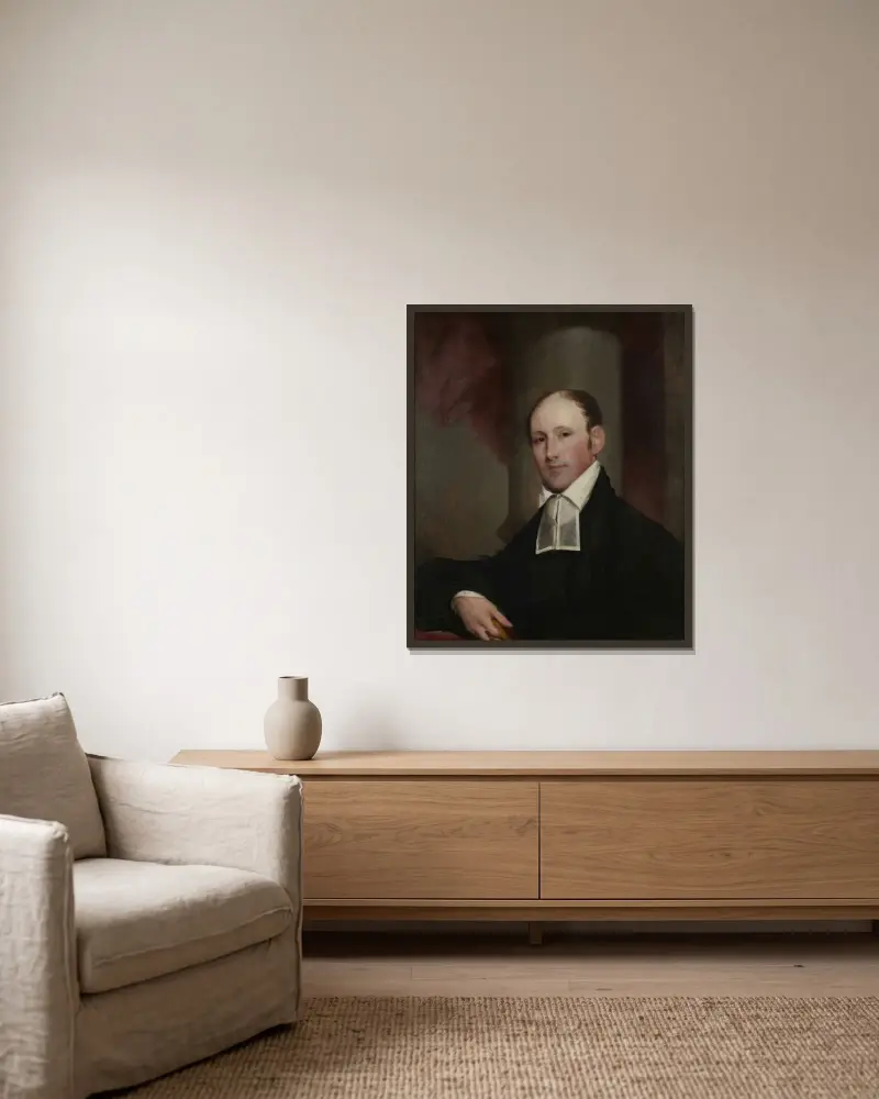 The Rev. Charles Burroughs, DD av Gilbert Stuart inramad på en vägg