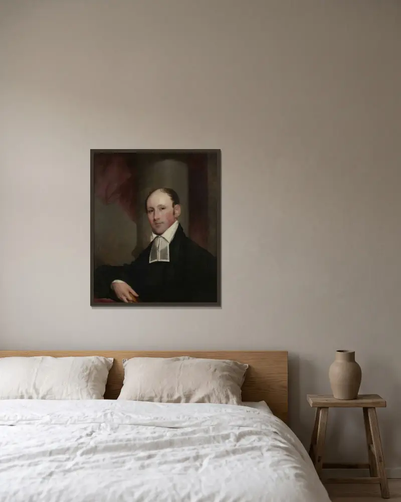 The Rev. Charles Burroughs, DD av Gilbert Stuart inramad på en vägg