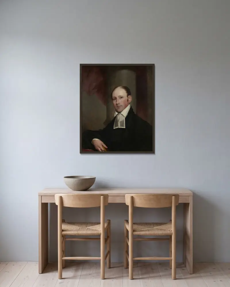 The Rev. Charles Burroughs, DD av Gilbert Stuart inramad på en vägg