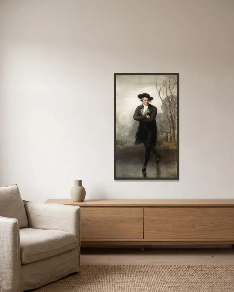 The Skater (Portrait of William Grant) von Gilbert Stuart gerahmt an einer Wand