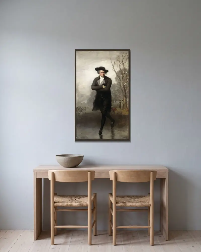 The Skater (Portrait of William Grant) von Gilbert Stuart gerahmt an einer Wand
