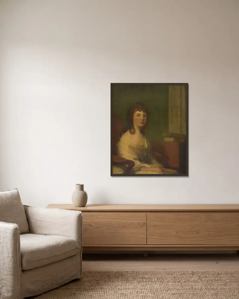Theodosia Burr Alston av Gilbert Stuart inramad på en vägg