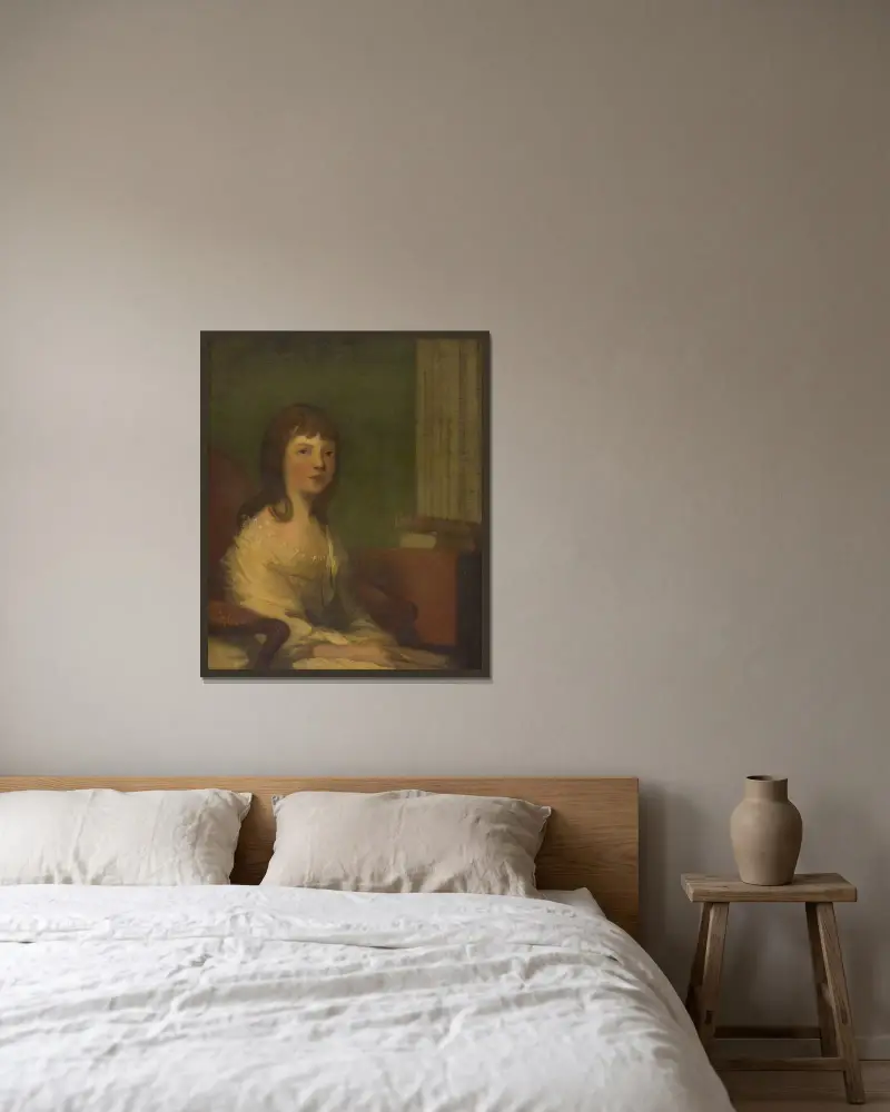 Theodosia Burr Alston av Gilbert Stuart inramad på en vägg