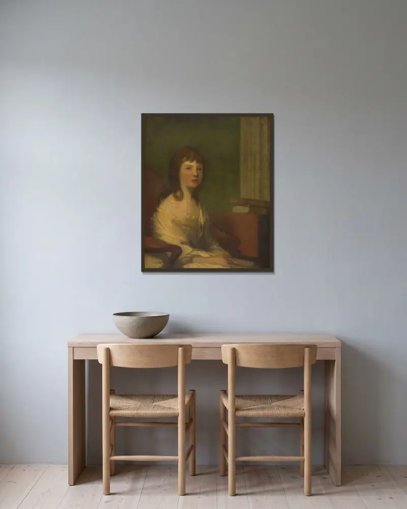 Theodosia Burr Alston av Gilbert Stuart inramad på en vägg