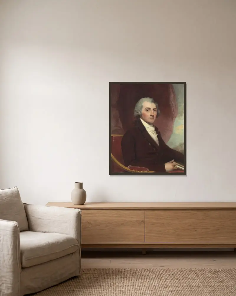 William Thornton av Gilbert Stuart inramad på en vägg