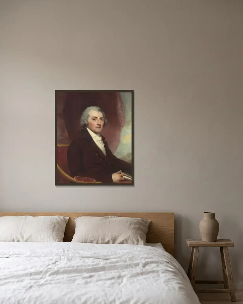 William Thornton av Gilbert Stuart inramad på en vägg