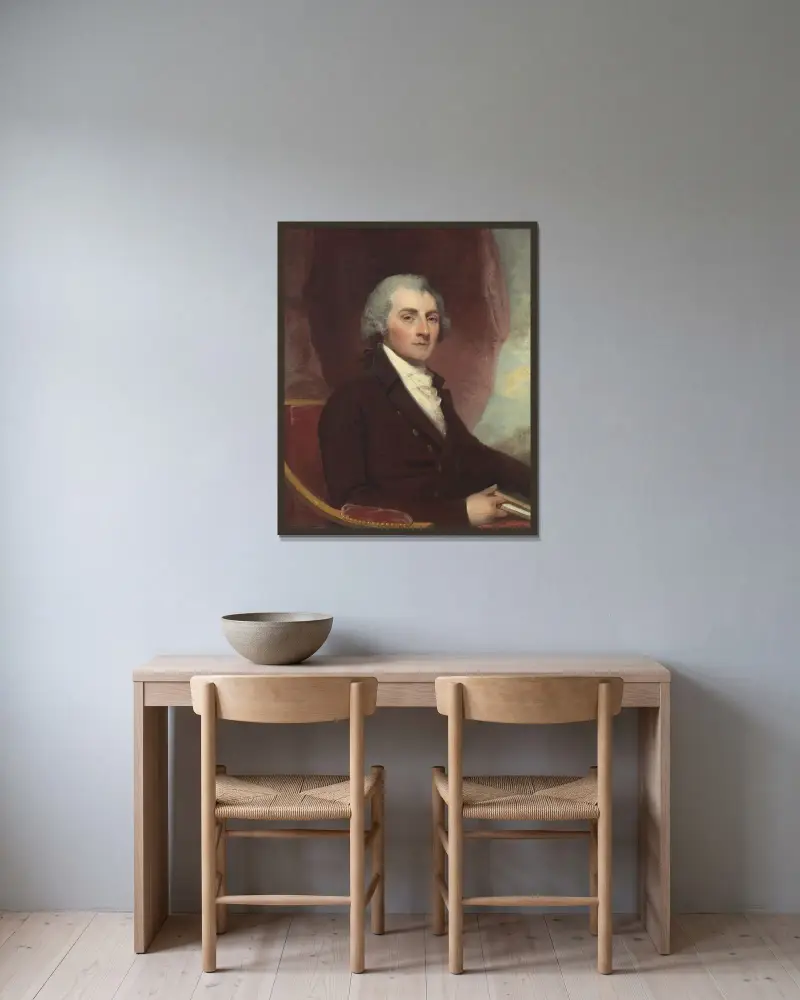 William Thornton av Gilbert Stuart inramad på en vägg