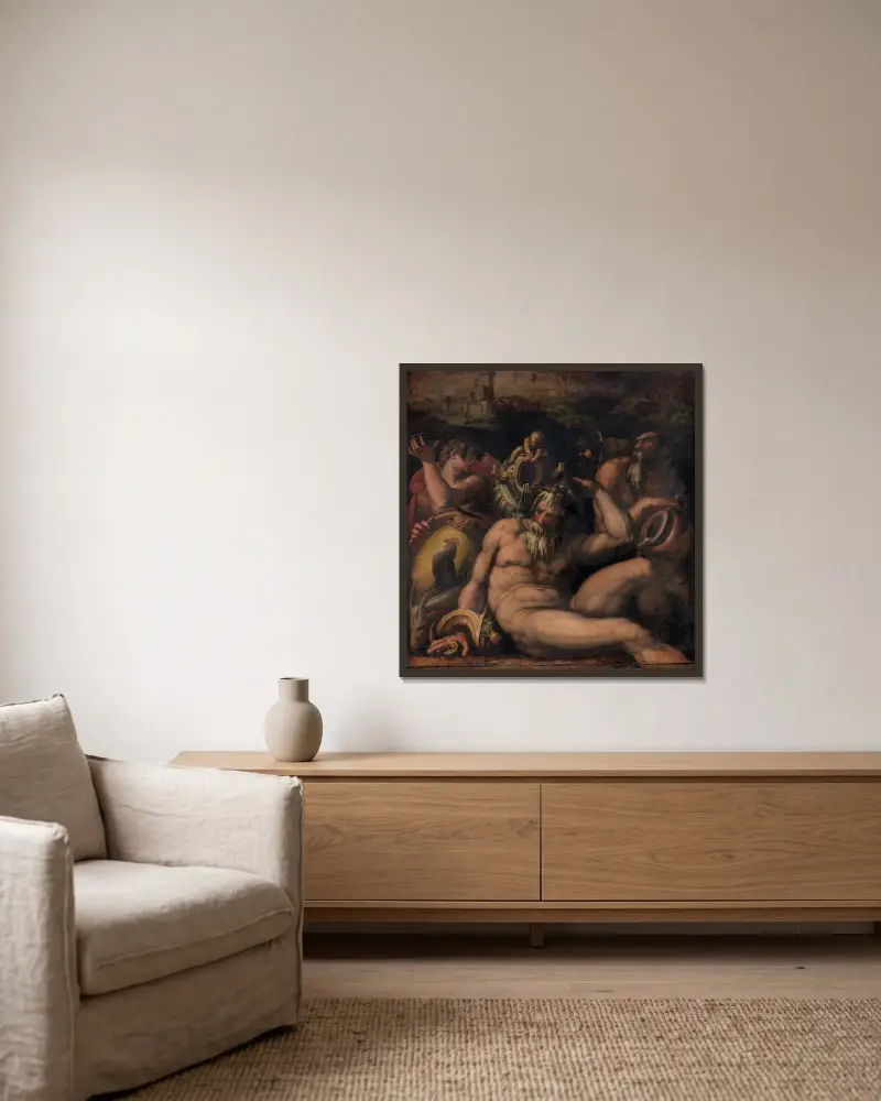 Allegori över Chianti av Giorgio Vasari inramad på en vägg
