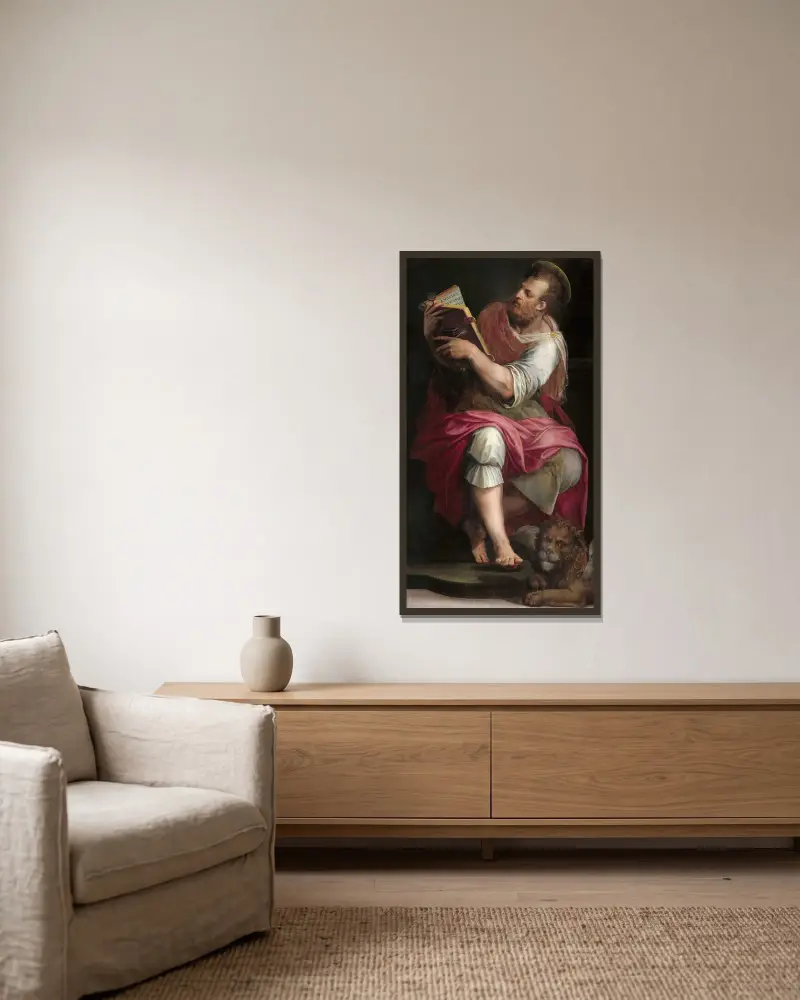 Sankt Markus av Giorgio Vasari inramad på en vägg