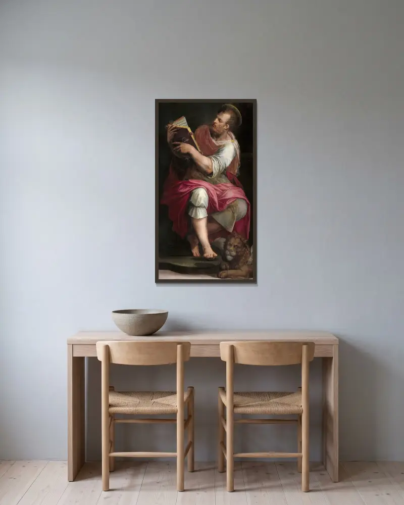 Sankt Markus av Giorgio Vasari inramad på en vägg