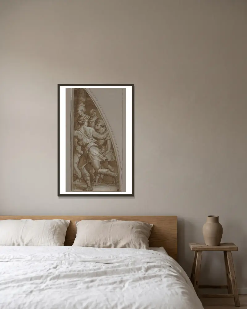 Jugend im Sprung von Giorgio Vasari gerahmt an einer Wand