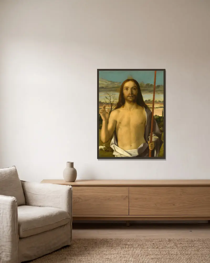 Kristus žehnající, Giovanni Bellini v rámu na stěně