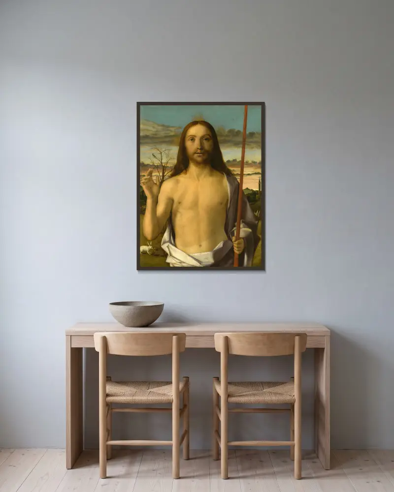 Kristus žehnající, Giovanni Bellini v rámu na stěně