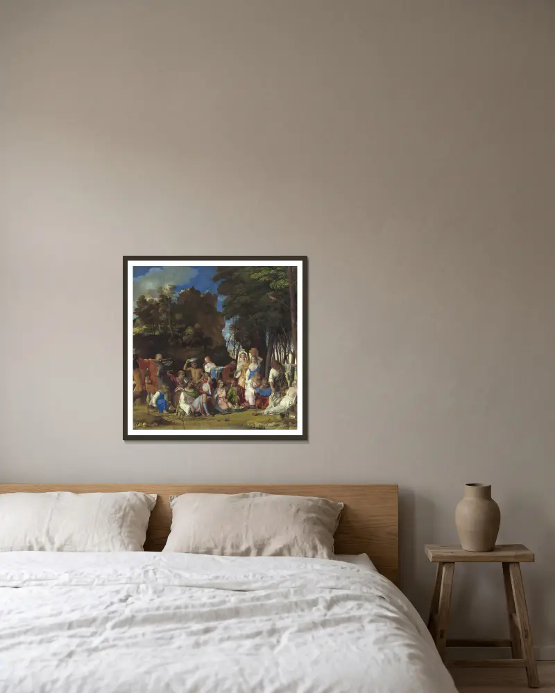 Uczta bogów, Giovanni Bellini w ramie na ścianie