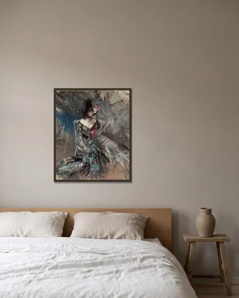Spanska dansösen på Moulin Rouge av Giovanni Boldini inramad på en vägg