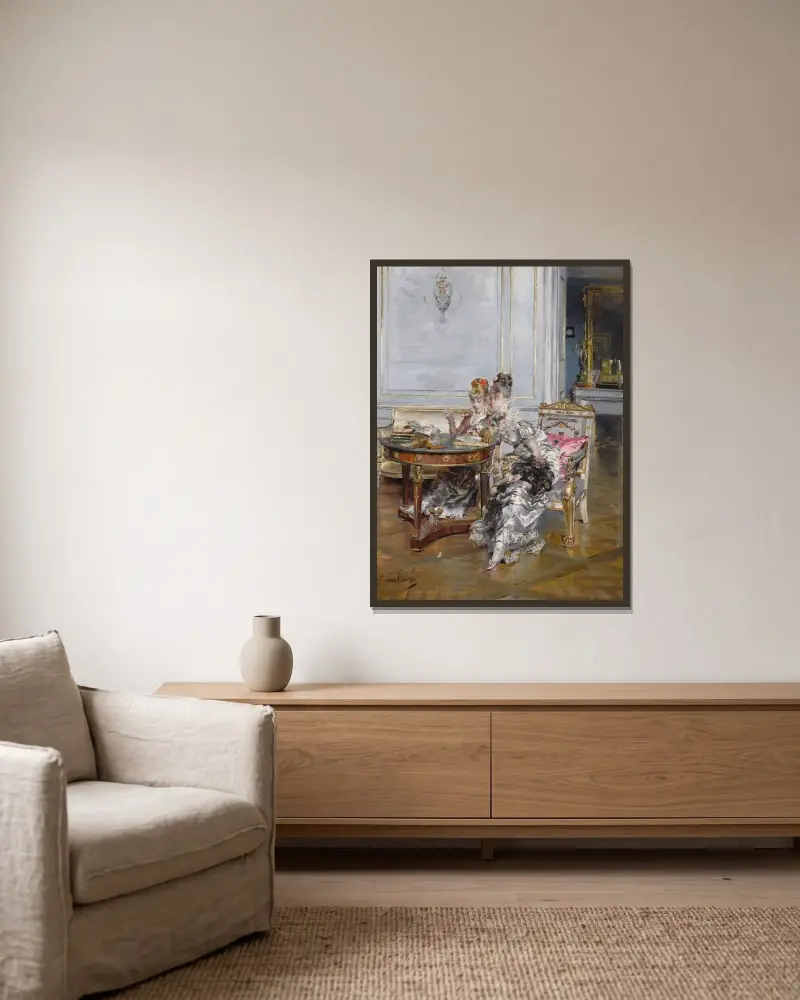 Förtroenden av Giovanni Boldini inramad på en vägg