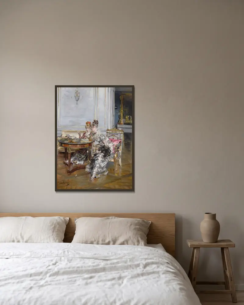 Förtroenden av Giovanni Boldini inramad på en vägg