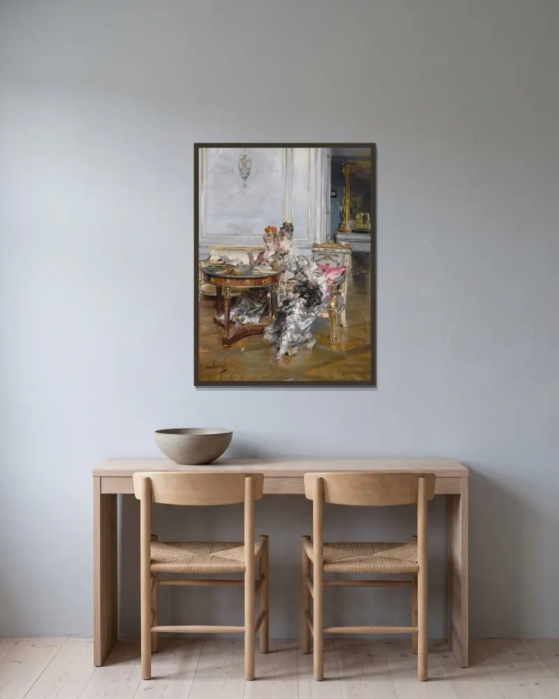 Förtroenden av Giovanni Boldini inramad på en vägg