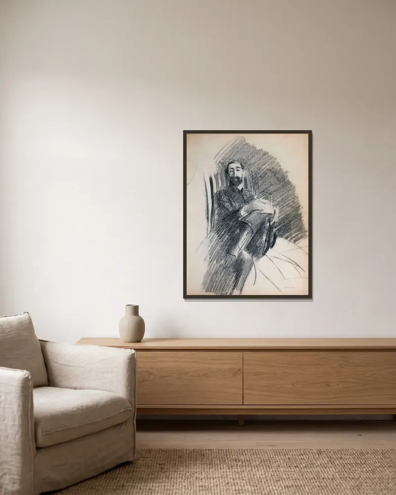 Homme assis von Giovanni Boldini gerahmt an einer Wand