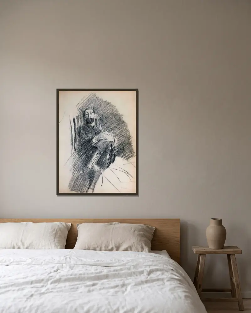 Homme assis von Giovanni Boldini gerahmt an einer Wand