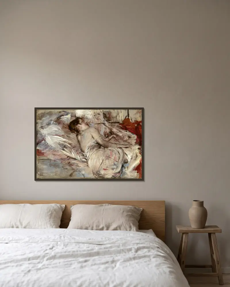 I konstnärens ateljé av Giovanni Boldini inramad på en vägg