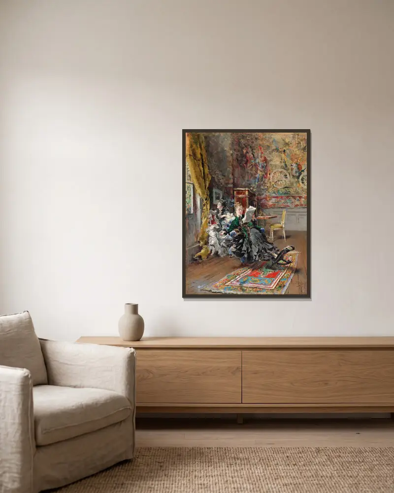 Les Parisiennes von Giovanni Boldini gerahmt an einer Wand