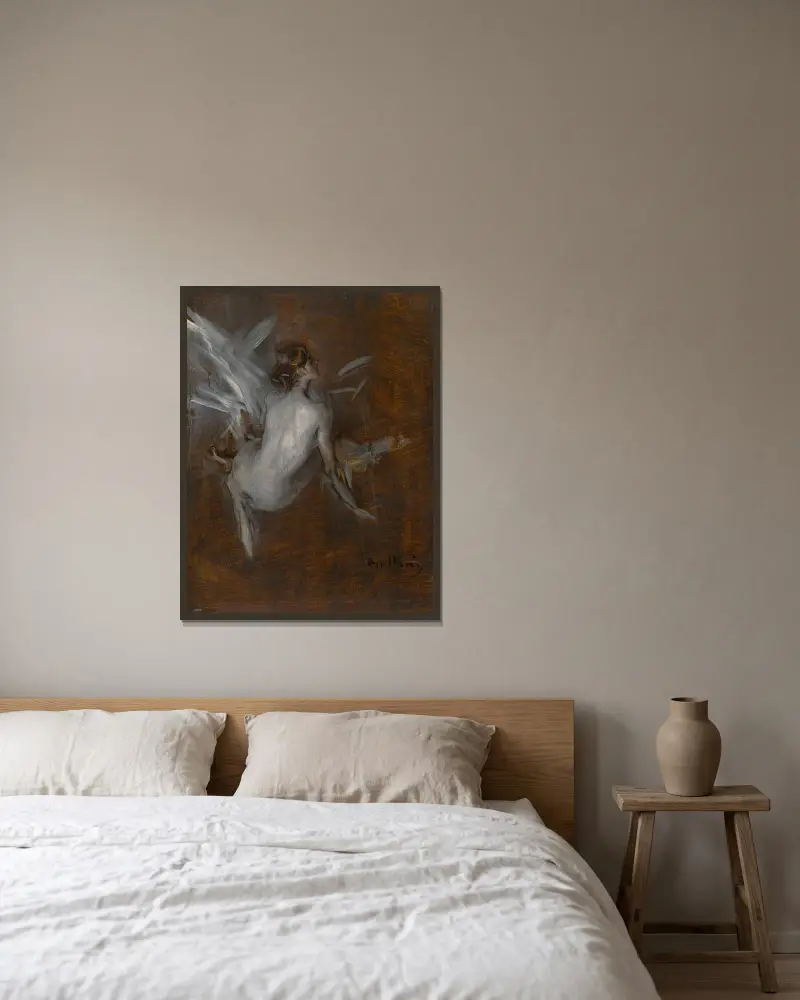 Naken modell av Giovanni Boldini inramad på en vägg