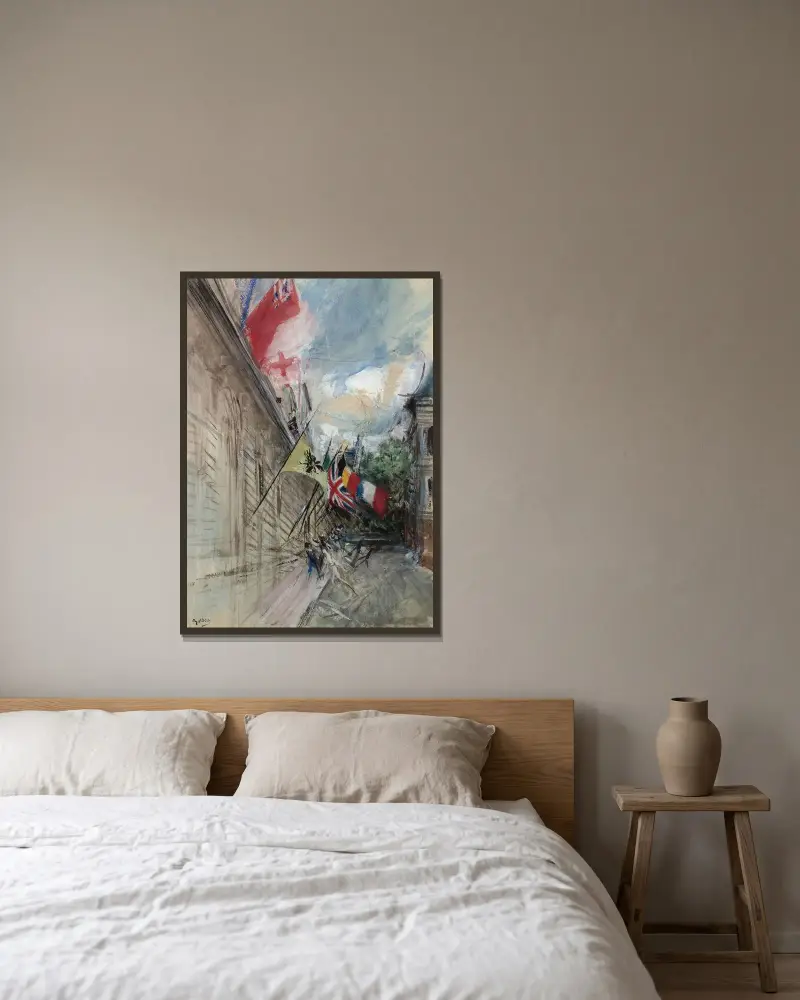 Paris, 14 juli av Giovanni Boldini inramad på en vägg