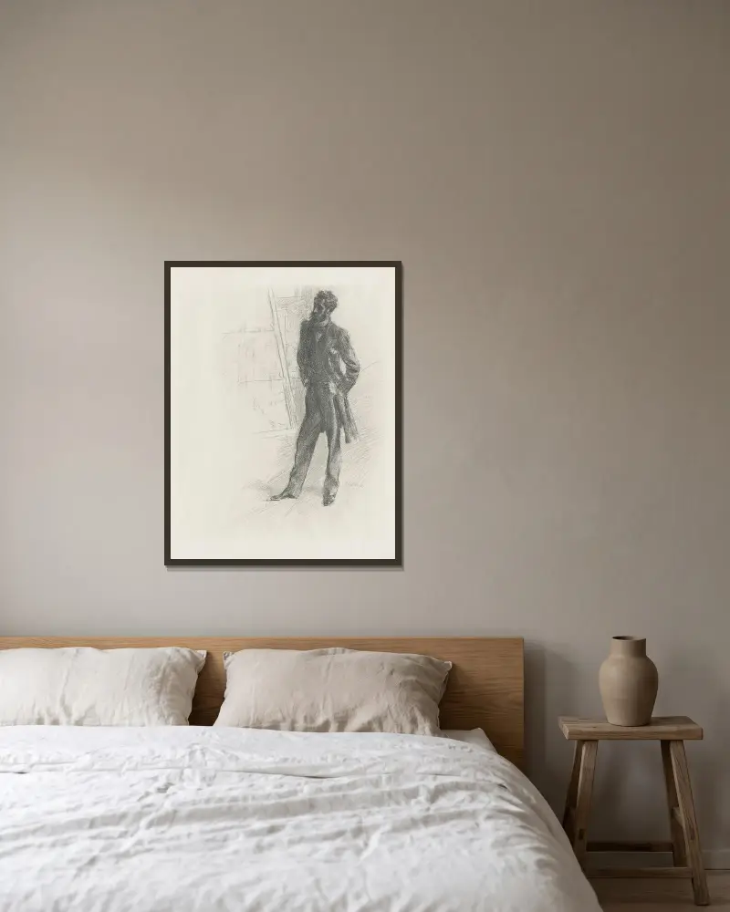 Porträtt av Paul Helleu stående av Giovanni Boldini inramad på en vägg