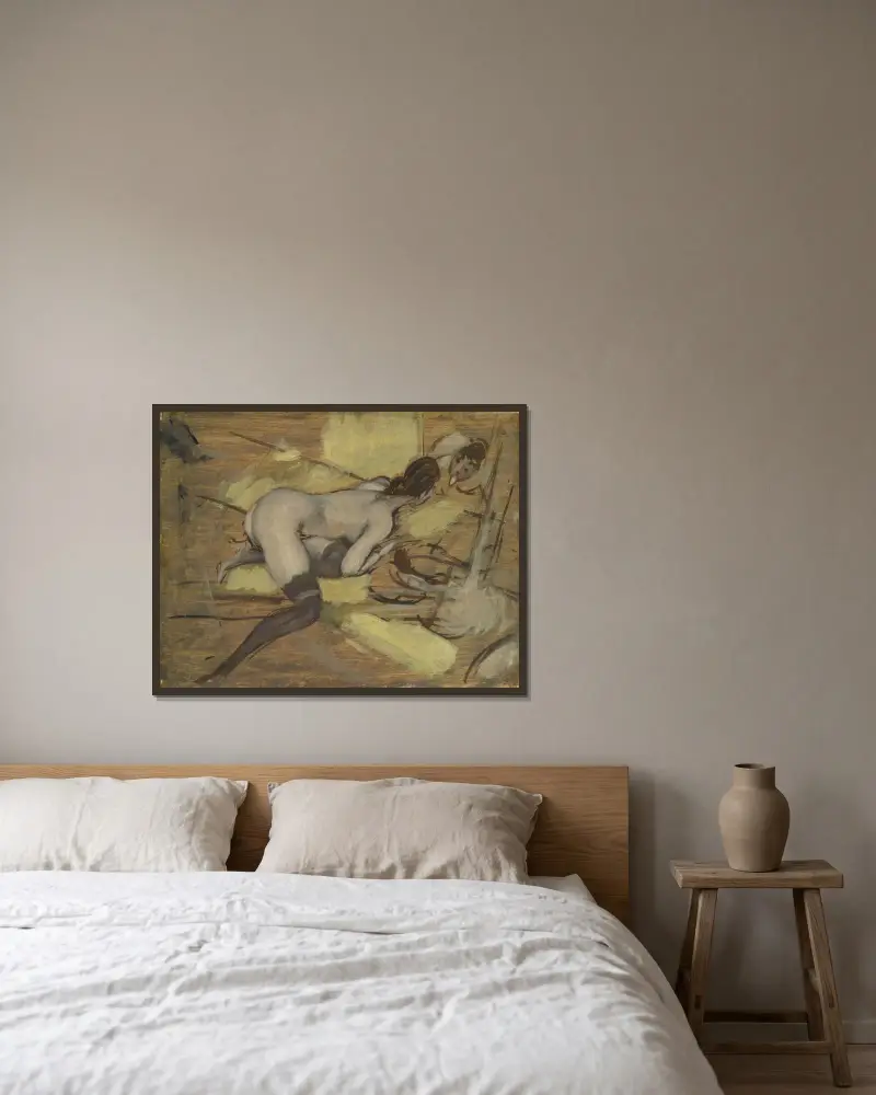 Endast med spegeln av Giovanni Boldini inramad på en vägg