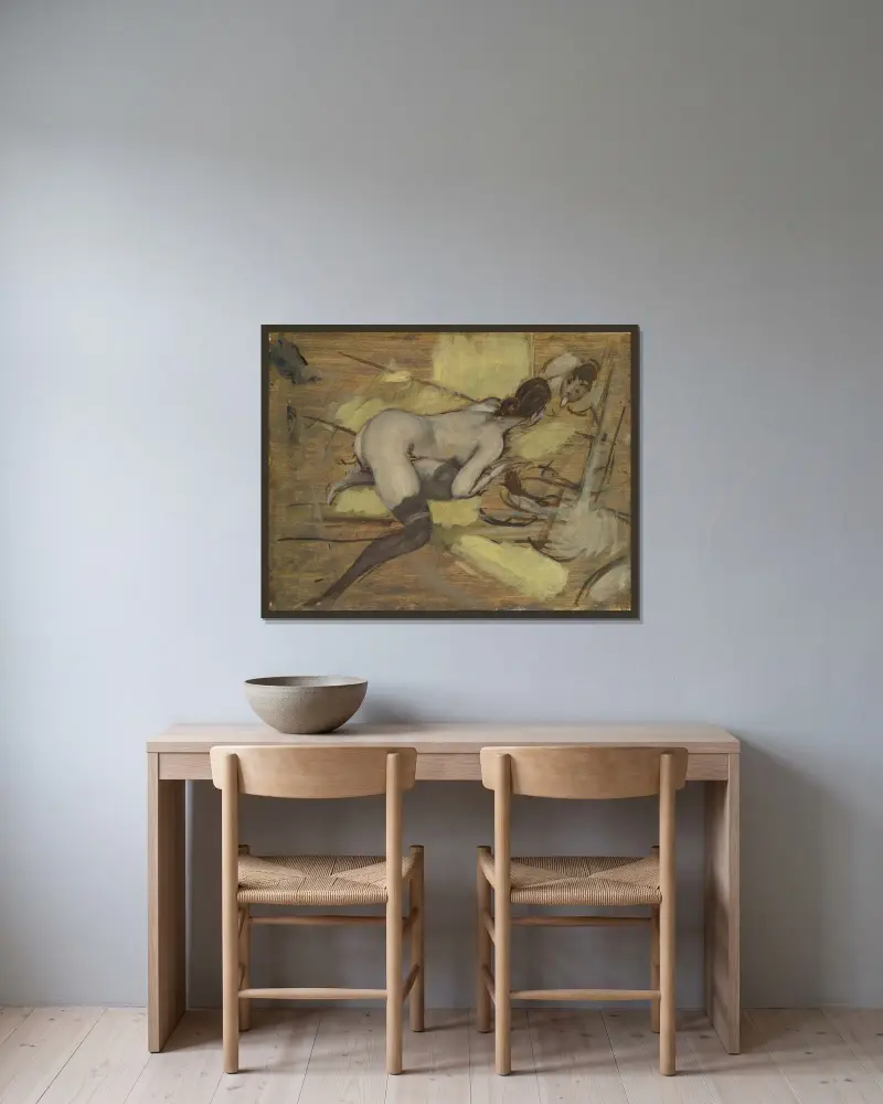 Endast med spegeln av Giovanni Boldini inramad på en vägg