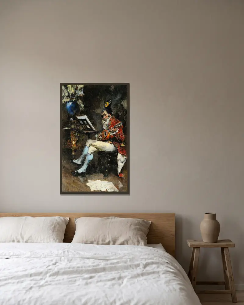 Musikern av Giovanni Boldini inramad på en vägg