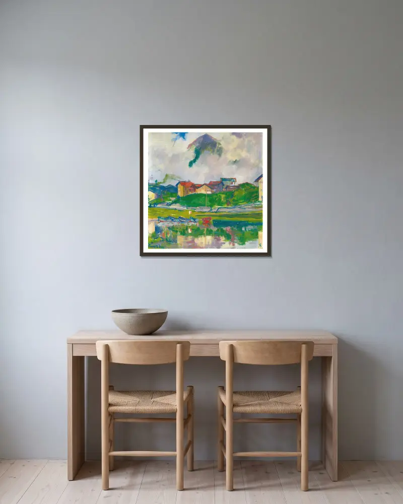 Maloja von Giovanni Giacometti gerahmt an einer Wand