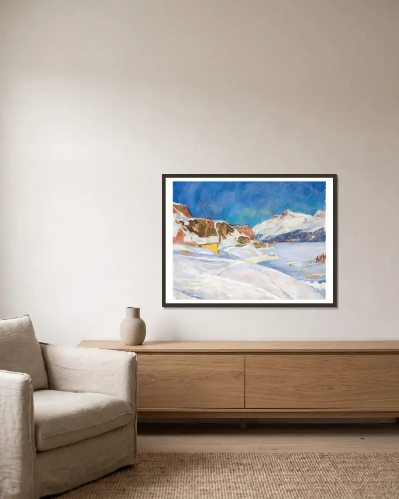 Winter Landscape Near Capolago av Giovanni Giacometti inramad på en vägg