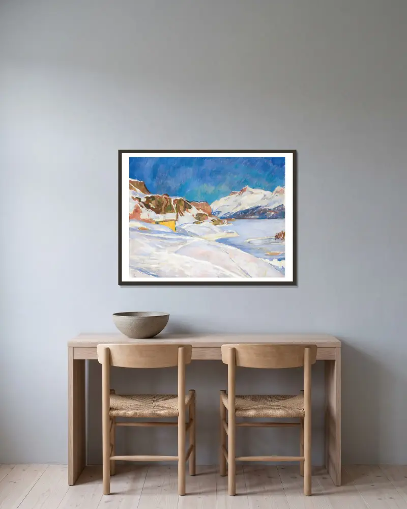 Winter Landscape Near Capolago av Giovanni Giacometti inramad på en vägg