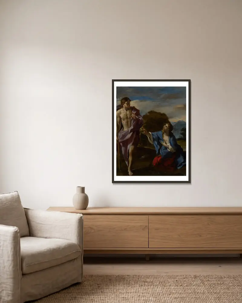 Noli me tangere av Giovanni Lanfranco inramad på en vägg