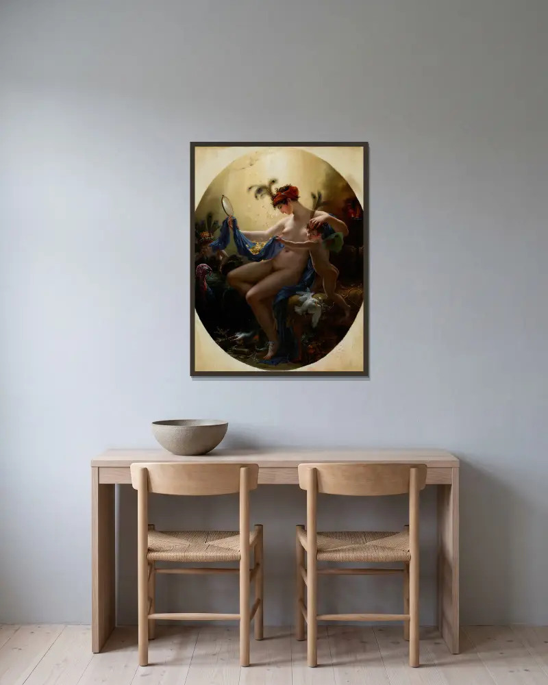 Portrait of Mlle. Lange As Danae av Anne Louis Girodet-Trioson inramad på en vägg