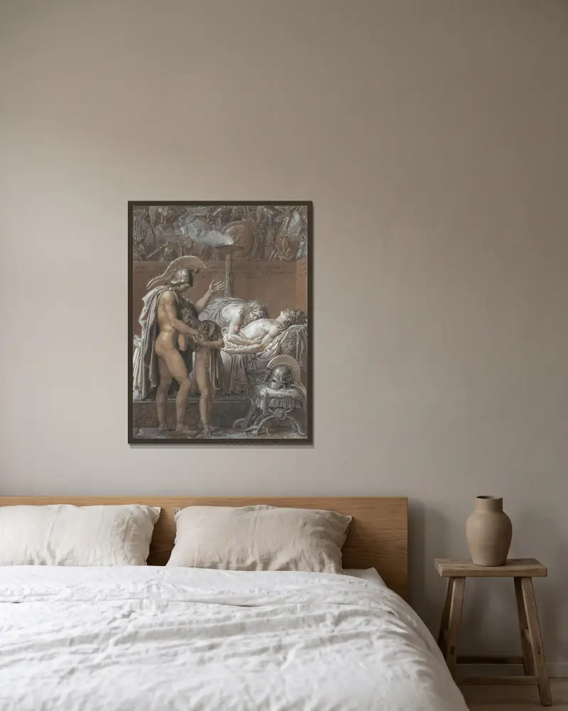 Pallas sorg av Anne Louis Girodet-Trioson inramad på en vägg