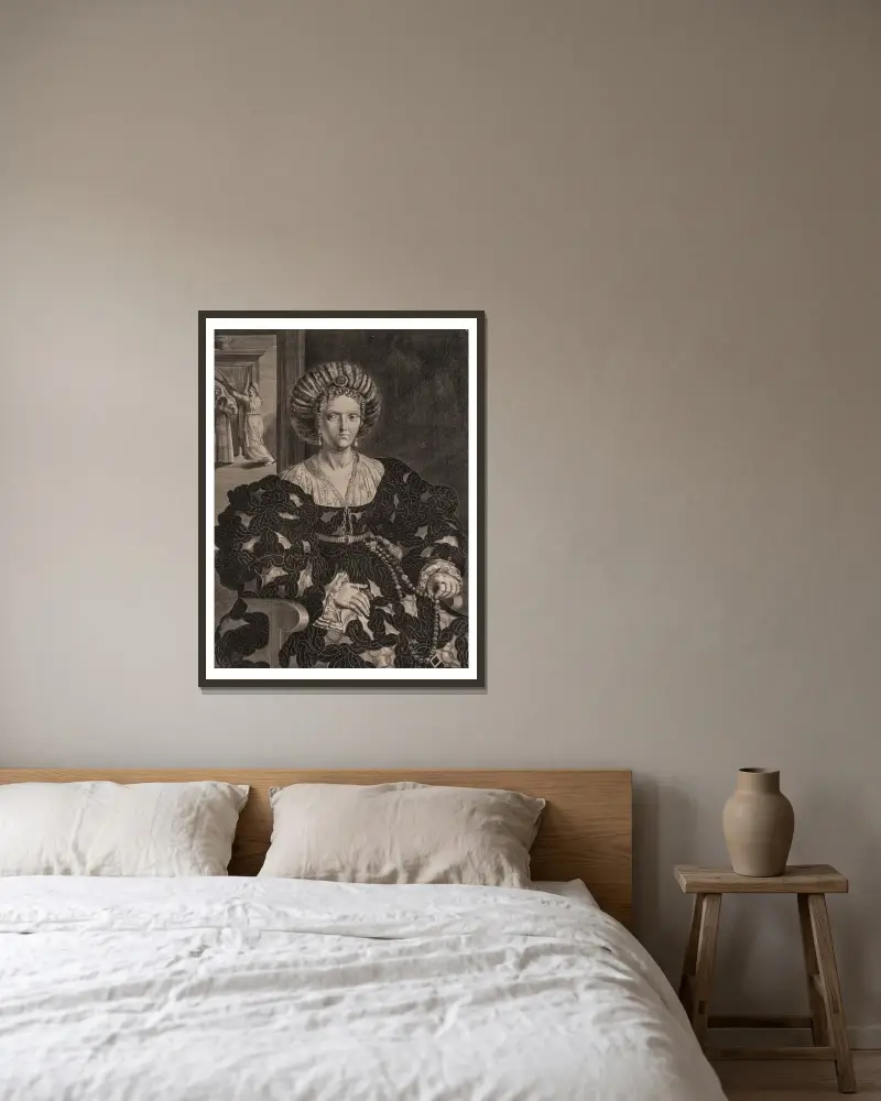 Isabella d’Este von Giulio Romano gerahmt an einer Wand