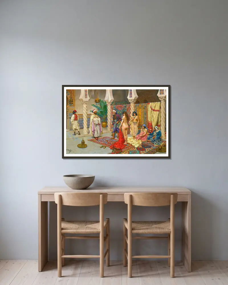 Die Wahl des Favoriten von Giulio Rosati gerahmt an einer Wand