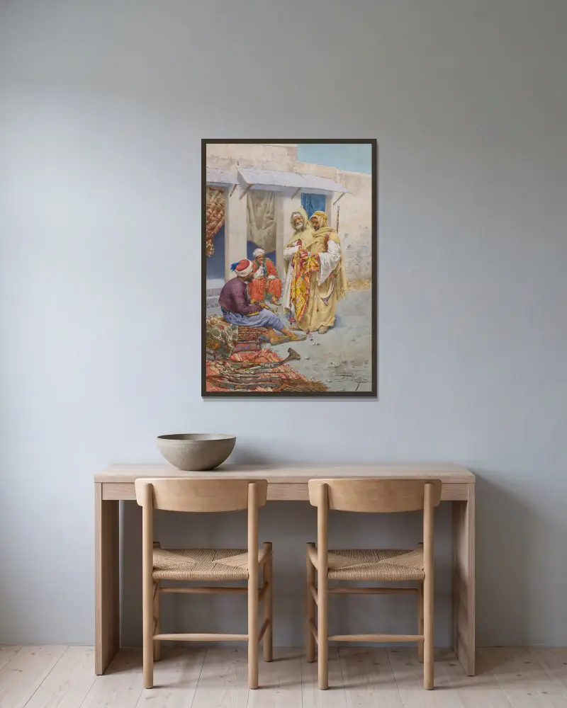 The Carpet Seller – nr 2 av Giulio Rosati inramad på en vägg