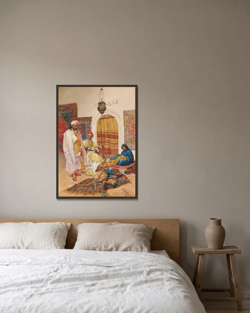 The Carpet Seller – nr 1 av Giulio Rosati inramad på en vägg