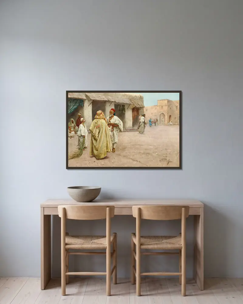 Der Marktplatz von Giulio Rosati gerahmt an einer Wand