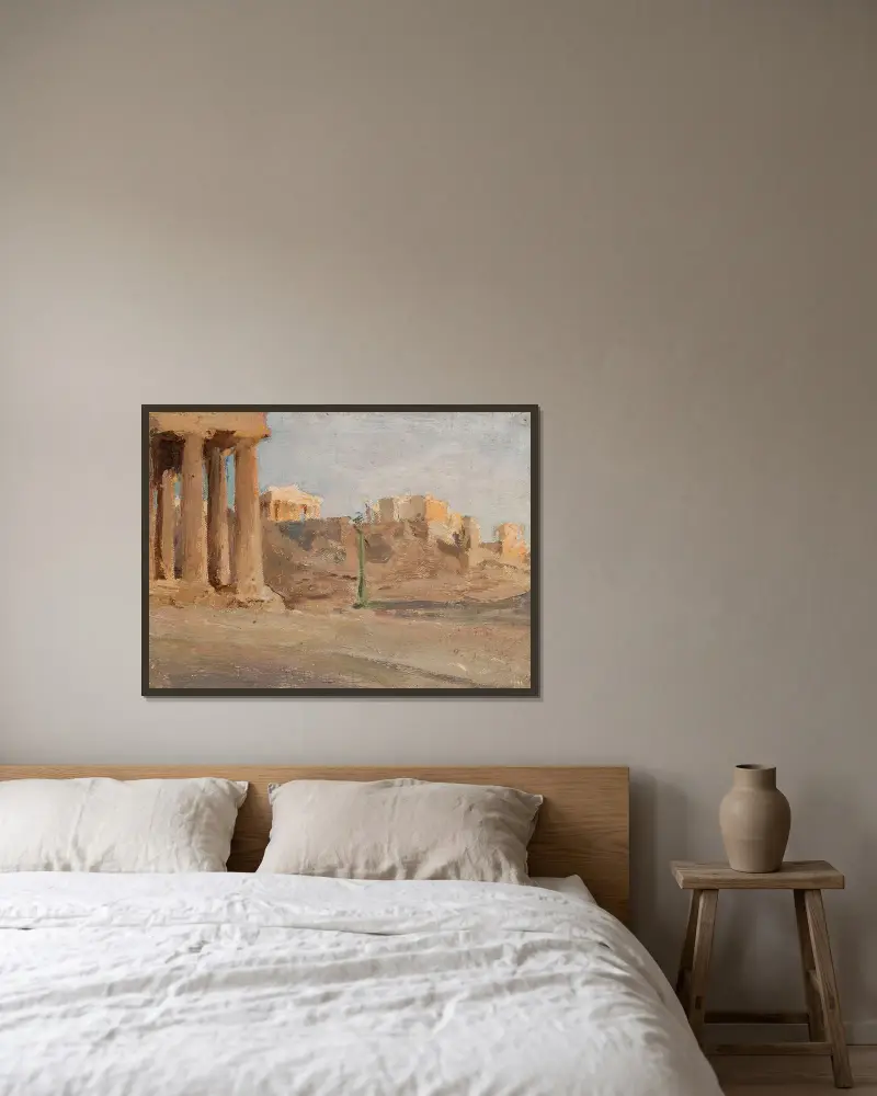 Aten – Akropolis. Från resan till Grekland av Jan Ciągliński inramad på en vägg