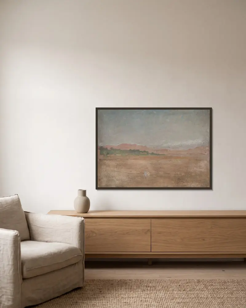 Biskra (Desert) av Jan Ciągliński inramad på en vägg
