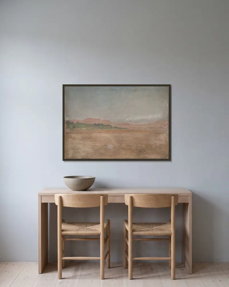 Biskra (Desert) av Jan Ciągliński inramad på en vägg