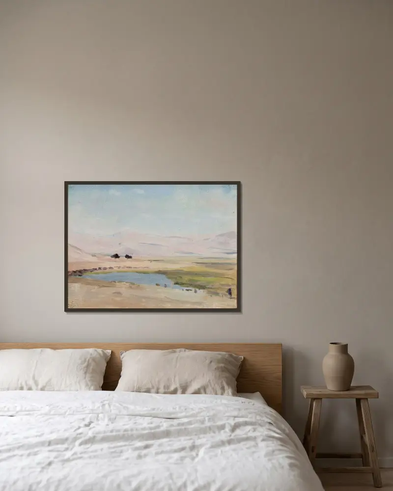 Wüste nahe dem Toten Meer. Von der Reise nach Palästina von Jan Ciągliński gerahmt an einer Wand