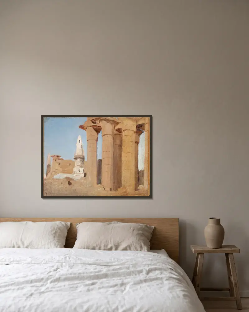 Egyptiskt tempel – Luxor. Från resan till Egypten av Jan Ciągliński inramad på en vägg